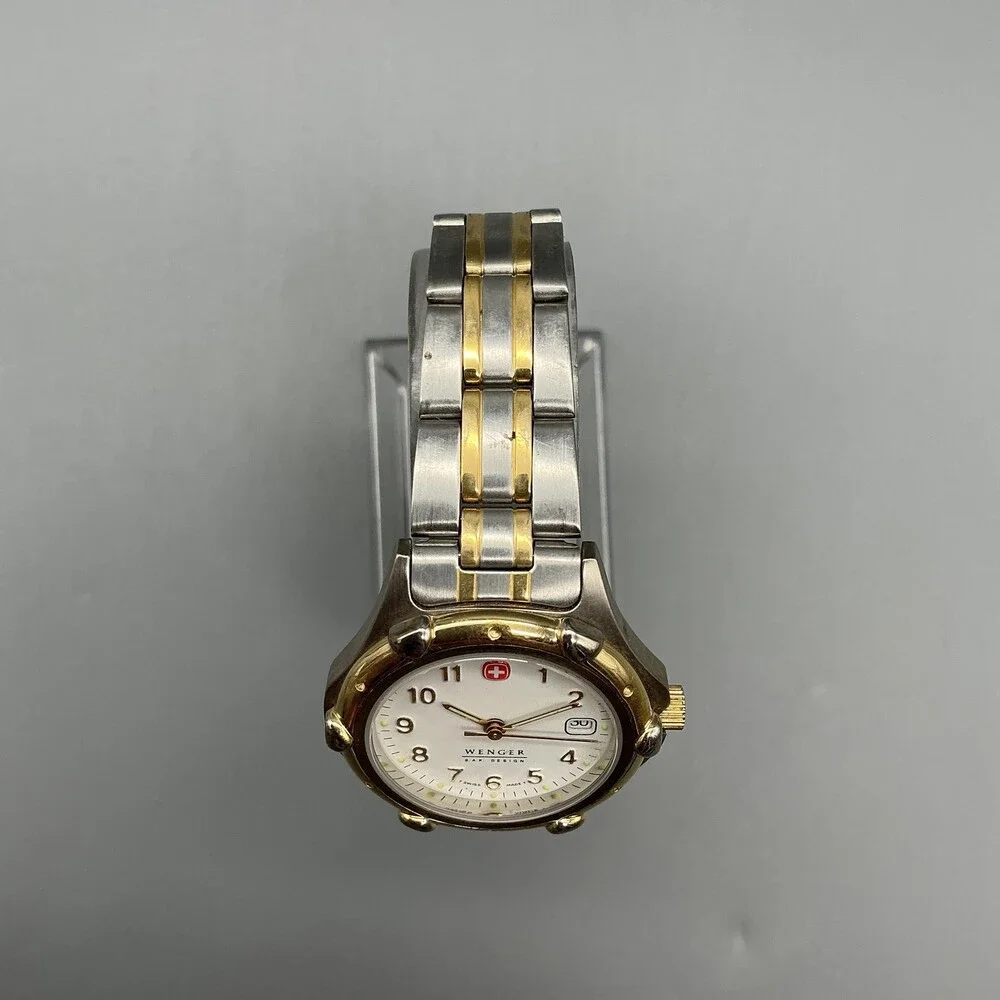 Wenger SAK Design Swiss Military Womens Watch 29mm Two Tone New Battery 6\